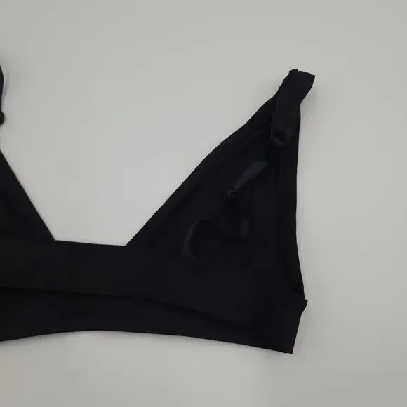 SKIMS Swim Plunge Bikini Top in Onyx Size M - Picture 6 of 7